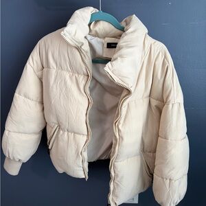 Elegant Cream Puffer Jacket
